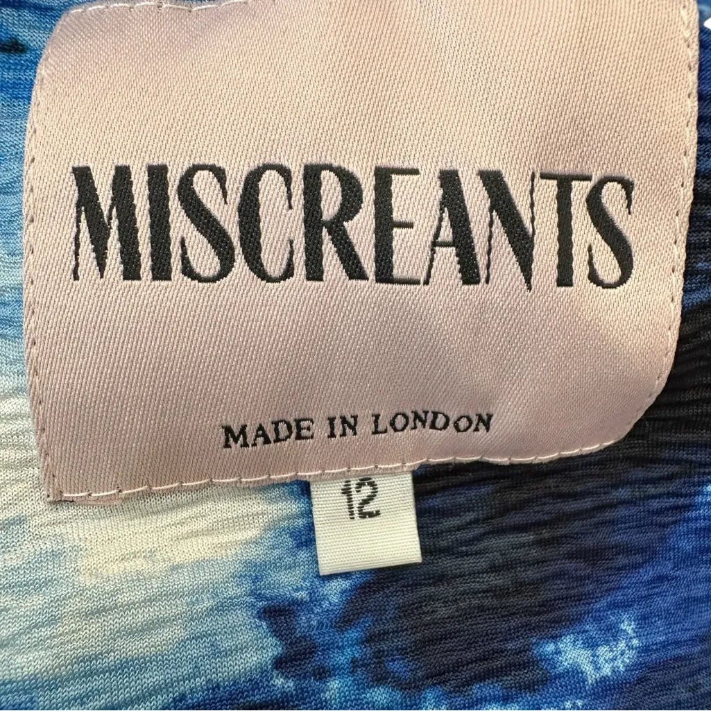 Miscreants Blue One Shoulder Bodycon Ruched‎ Mini Dress Detachable Gloves US 10 Size 8 - Image 4