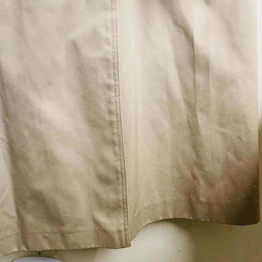 FoxRun by Lucien Padawer Vintage Trench Coat Beige Khaki Long Double Breasted 12 Tan - Image 7