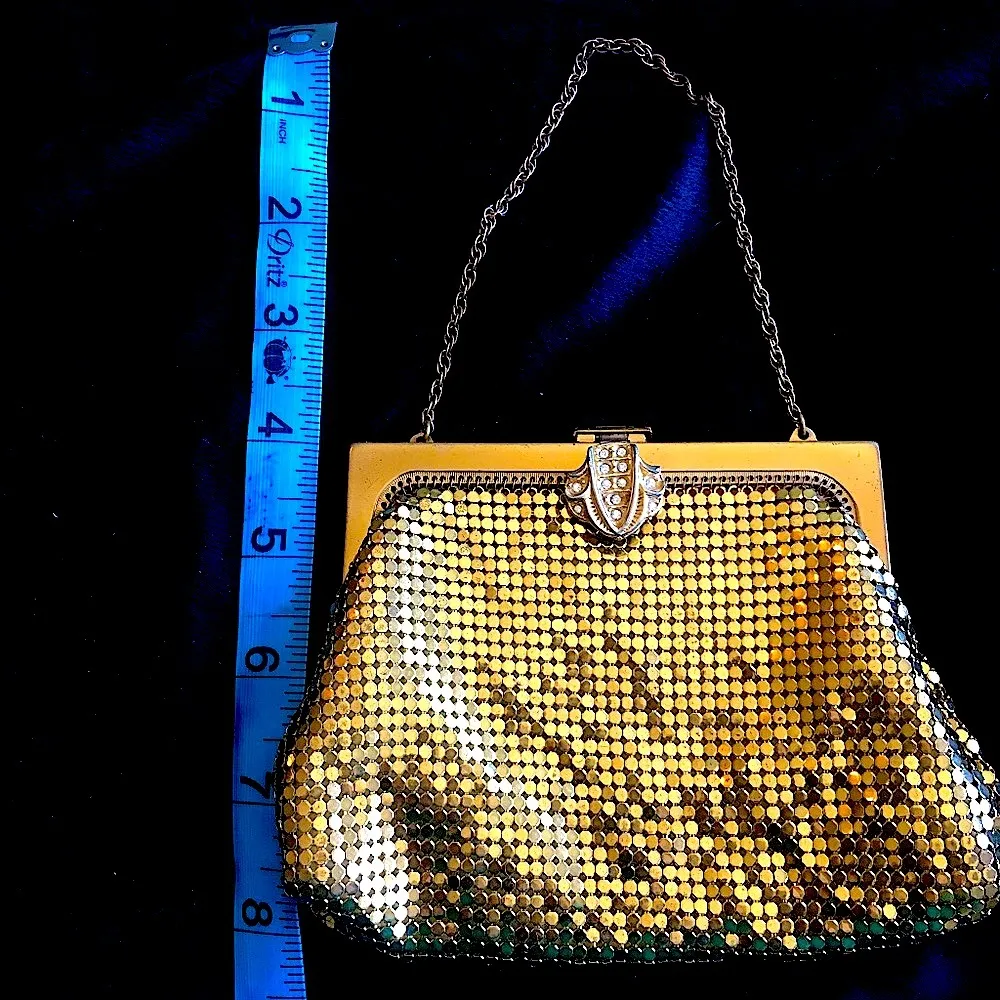 Vintage Whiting & Davis Gold Mesh Evening Bag - Image 8