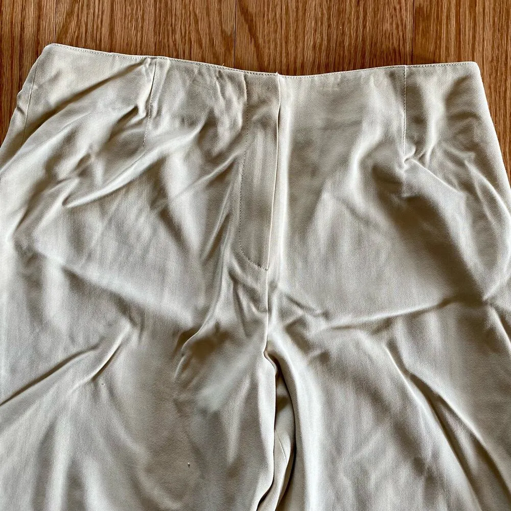 Emanuel Ungaro Grupo Designer Cream Wool Dress Pants Womens 16 Tan - Image 3