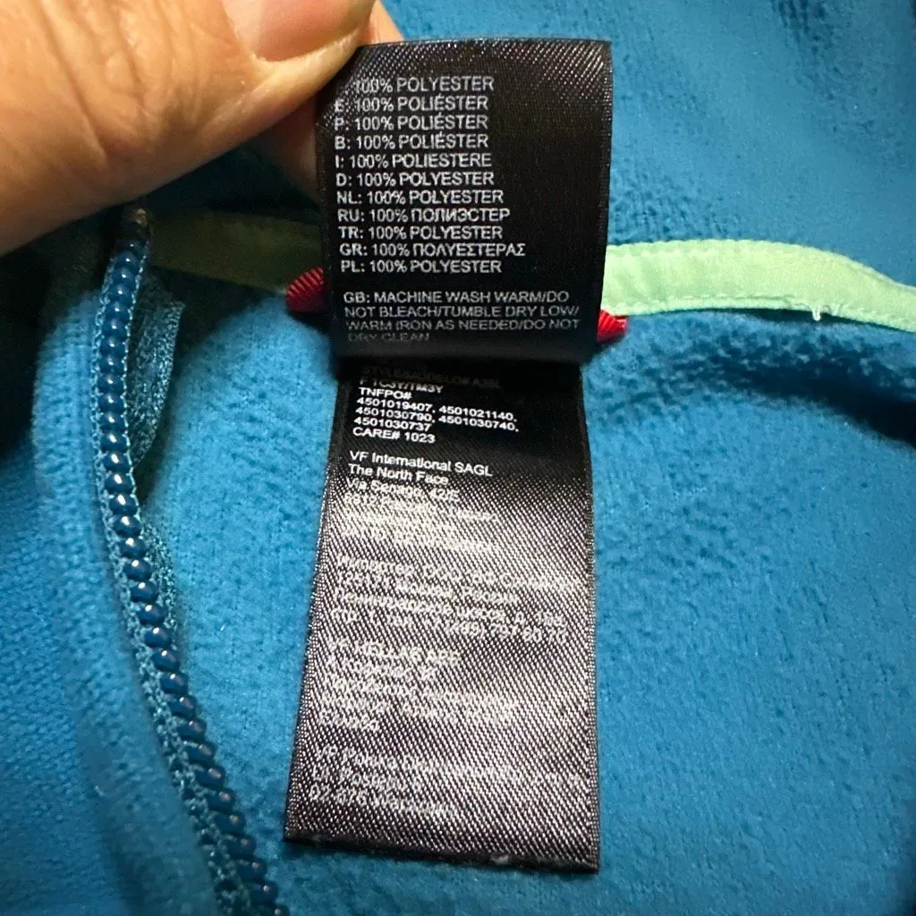 The North Face TKA 100 xl teal hoodie fleece texture xl women’s zip up - Image 6