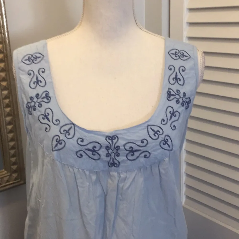 Beautiful, colorful dress with pockets. Blue Size 18 - Image 2
