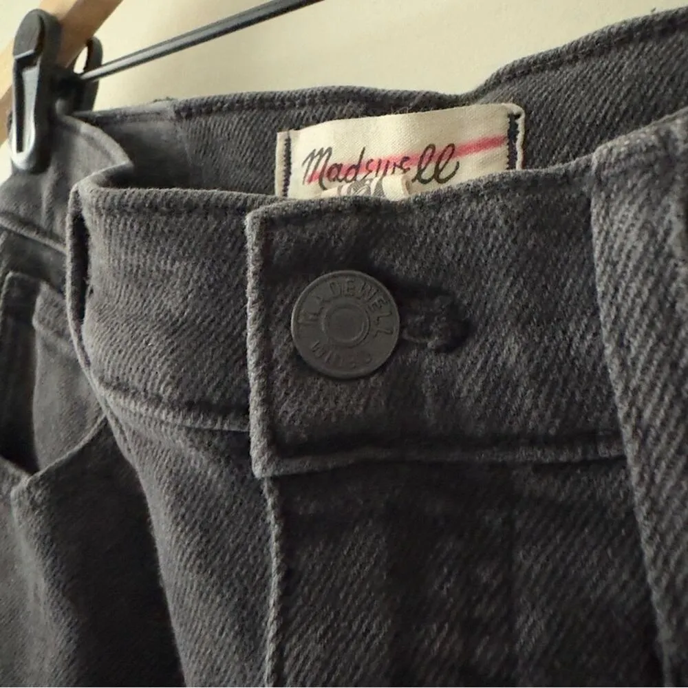 Madewell 10” High Rise Skinny Jeans Cotton Stretch Black Zip Button Denim pocket - Image 7