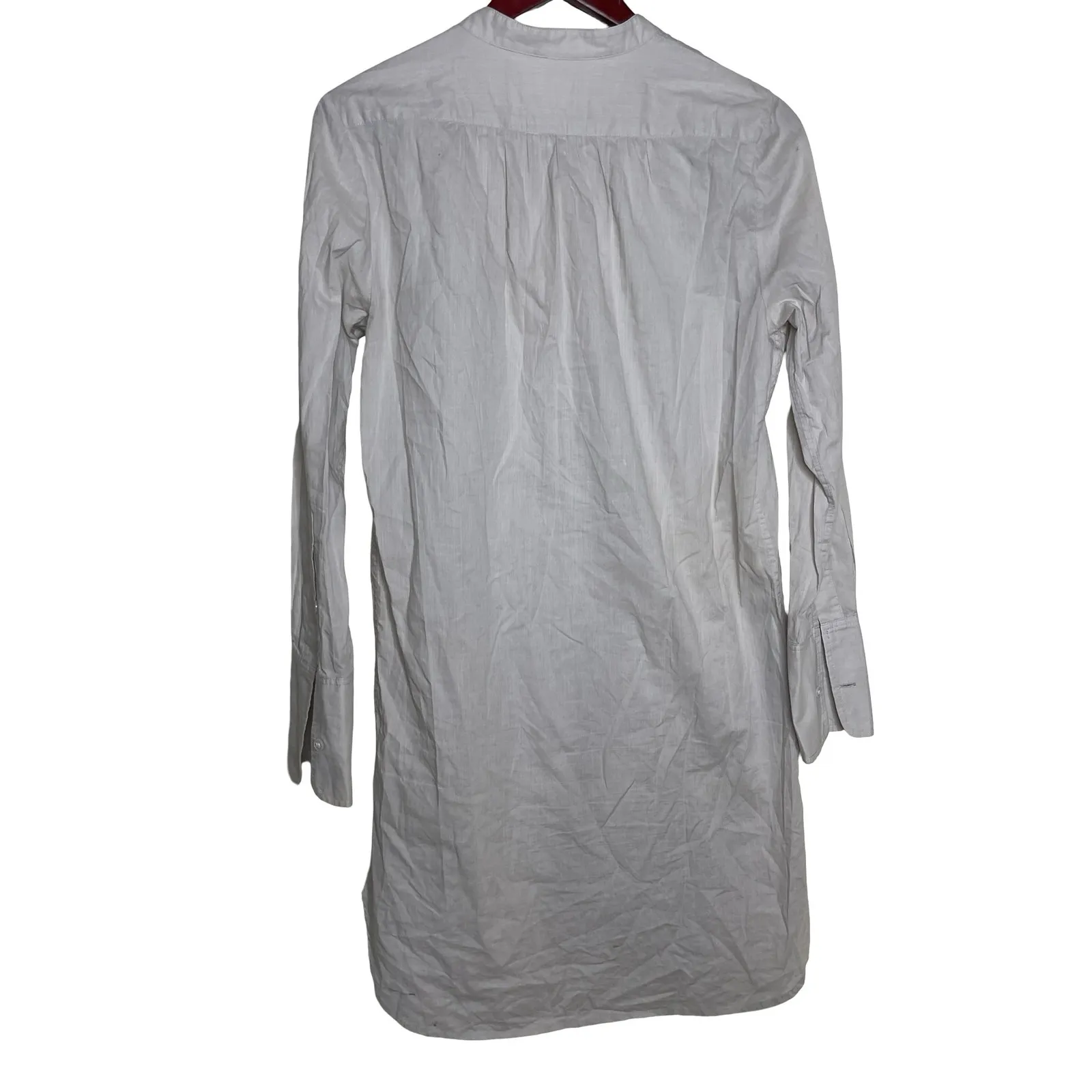 Michelle Farmer Taupe lightweight silk blend tunic shirt dress sz M Size M - Image 6