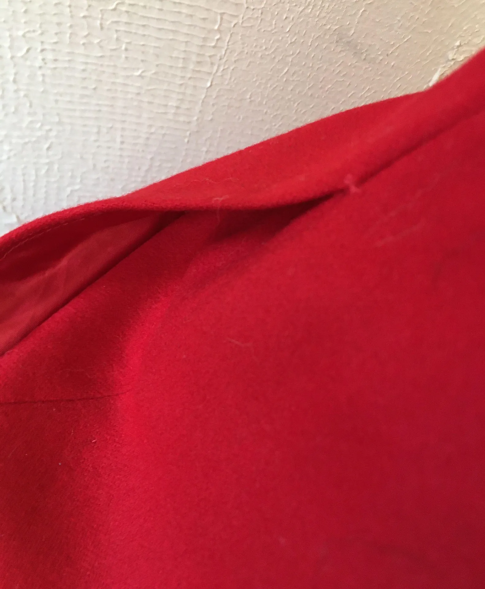 Vintage 80s 90s  Red Wool Straight Midi Skirt 12 Career Pencil Holiday - Image 5