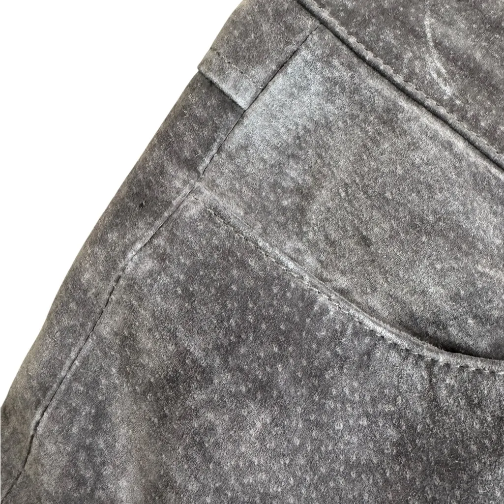 Ecru Suede Leather 5-Pocket Jeans Pants Brown Size 4 - Image 7