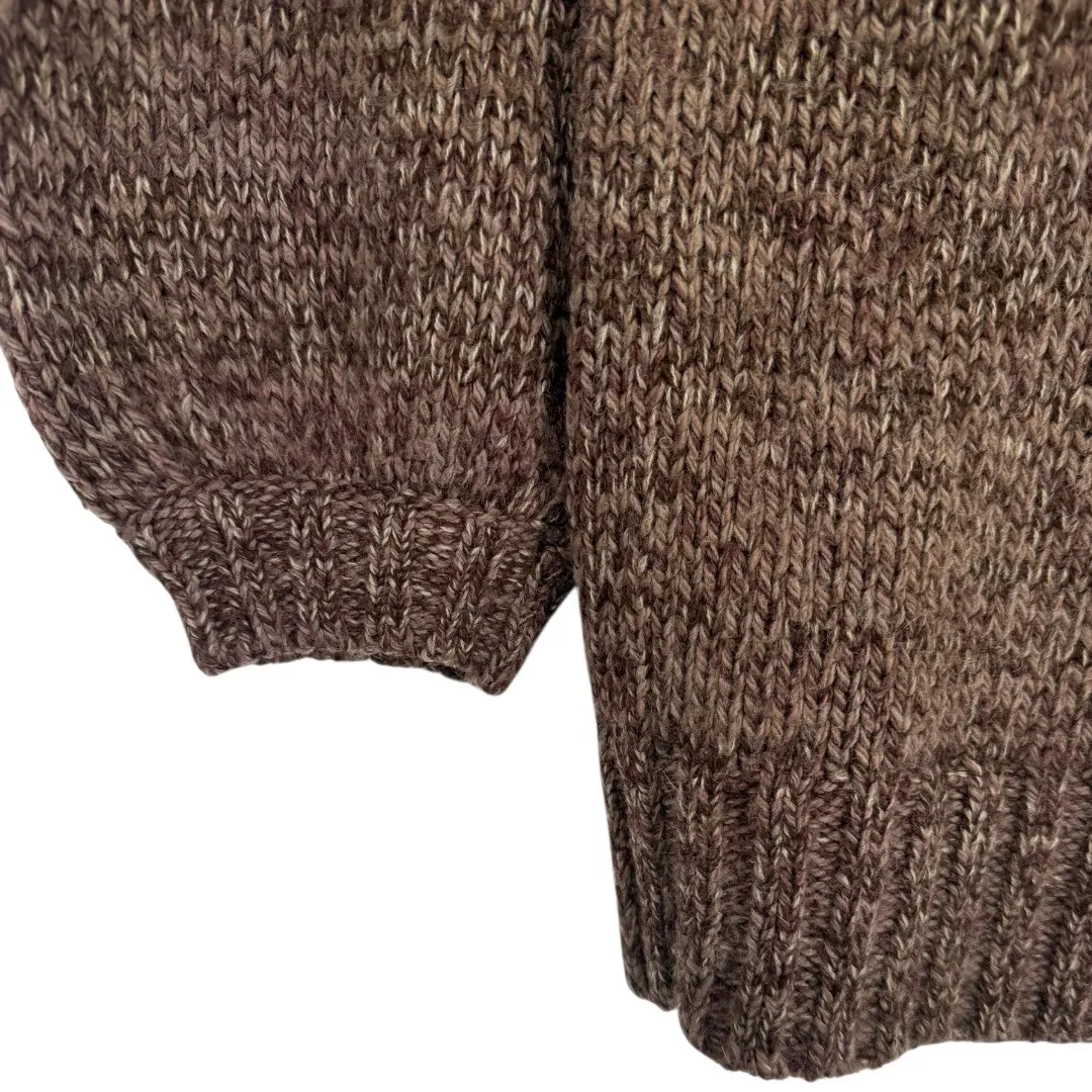 PANDEMONIUM Brown Wool Blend Shawl Collar Button Front Cardigan Sweater Sz Small - Image 12