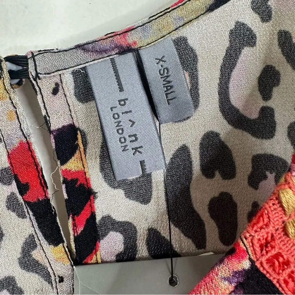 NWT Bla^nk London × Anthropologie Size XS Joelle Leopard Print Top - Image 9
