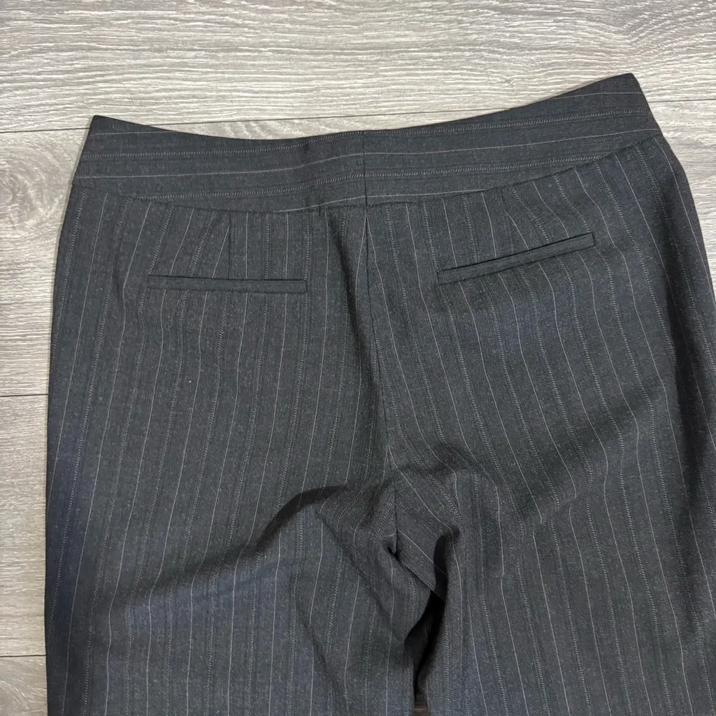 Classiques Entier Women Gray Stripped Mid-Rise Wide Leg Business Casual Pants 6 - Image 8