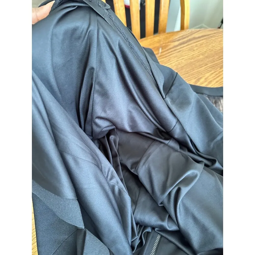 Maggy London Illusion yoke crepe cocktail dress Size 14 With Sheer Sleeves 24W - Image 14