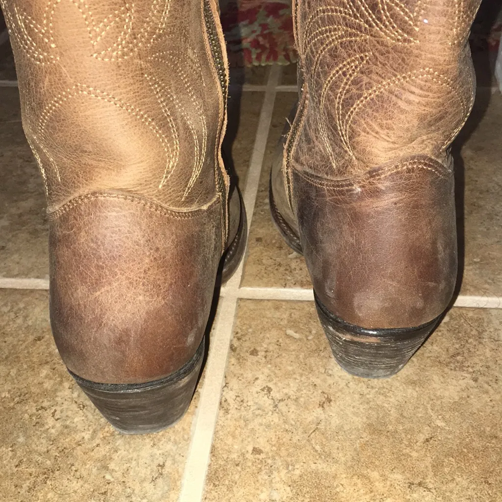 Justin leather cowgirl boots - Image 5