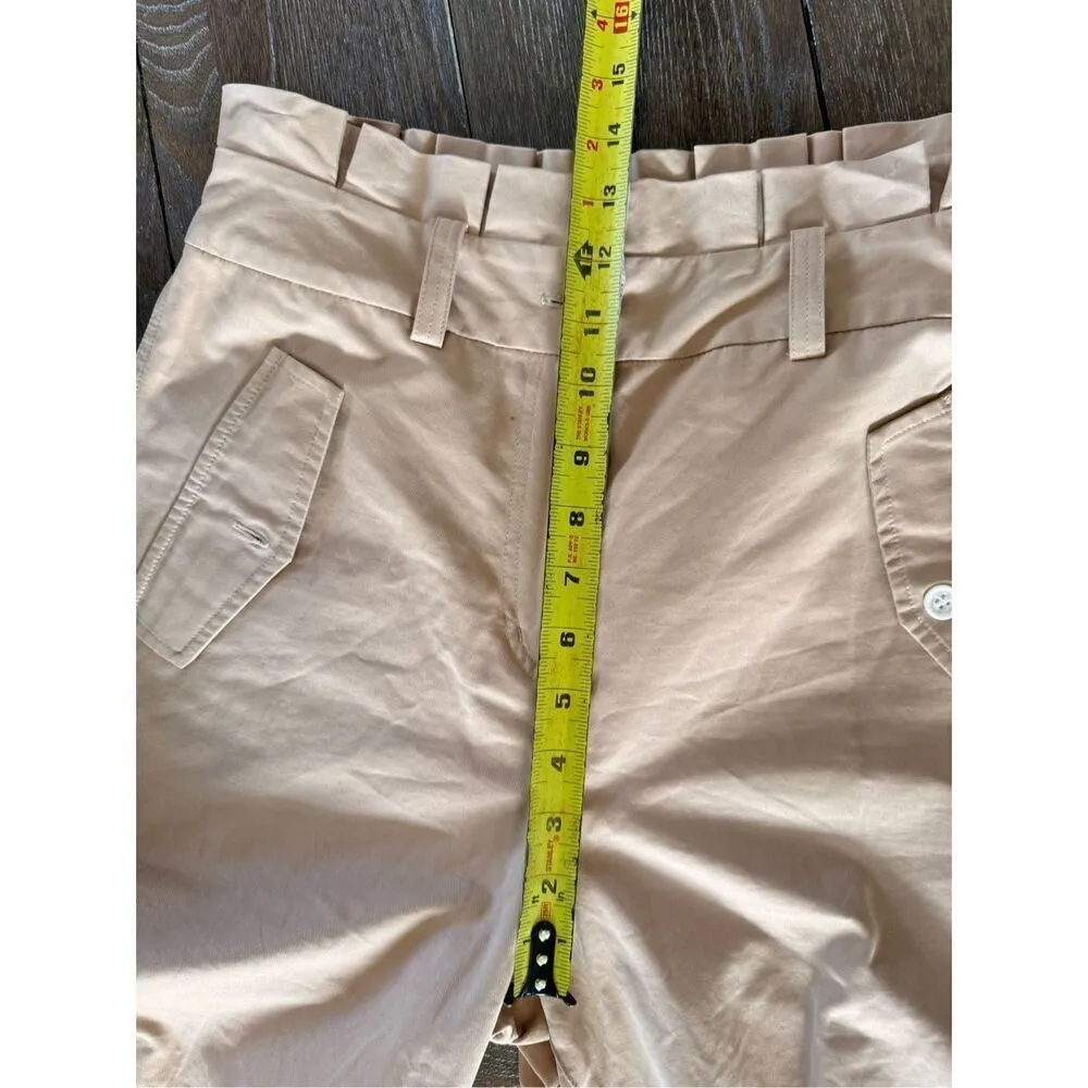 NWOT Notes Du Nord High Waist Ruffled Casual Cargo Pants in Tan Size 36 - Image 9