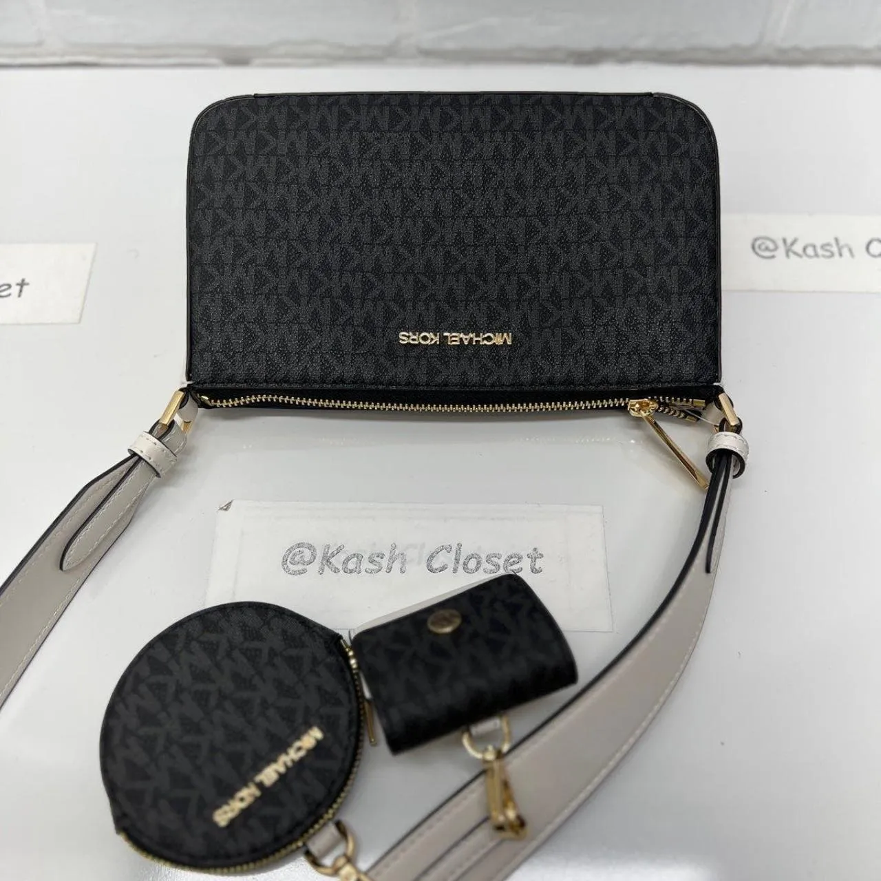 Black Multi Tech Attached Crossbody Bag With Coin Purse - Image 6