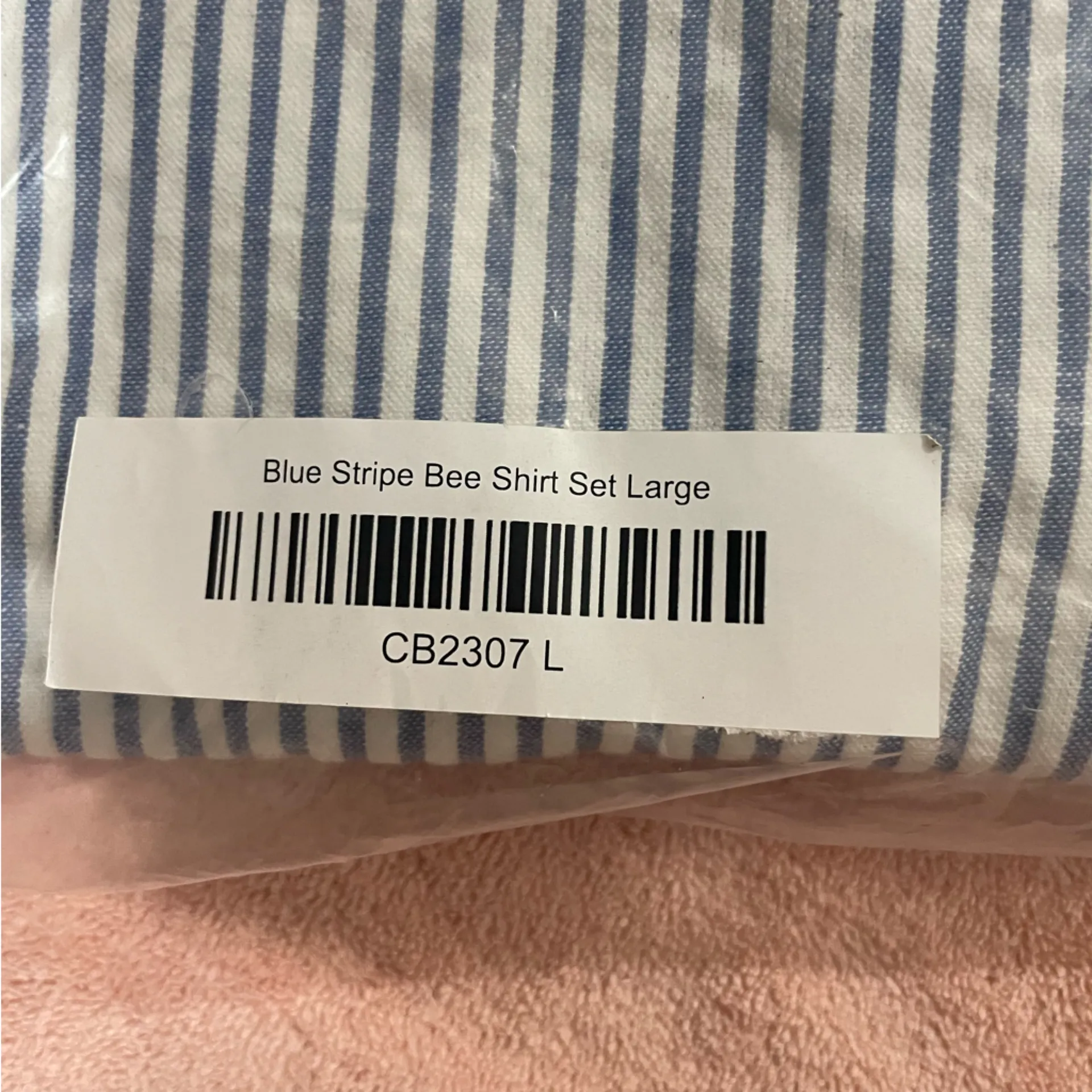 NWT Country Store Blue Stripe Bee Shirr Set | Size: Large - Image 4