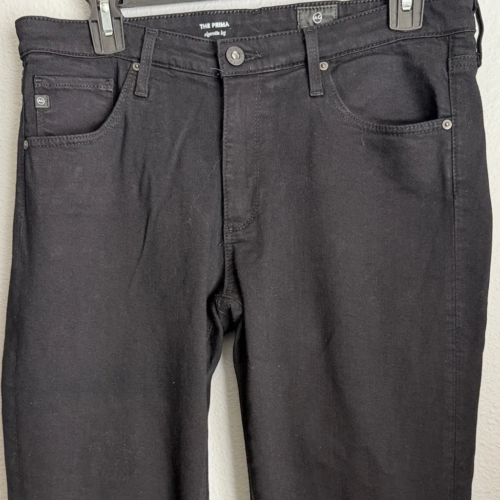 AG Adriano Goldschmied Prima Mid Rise Cigarette Leg Jeans in Black Size 29R - Image 7