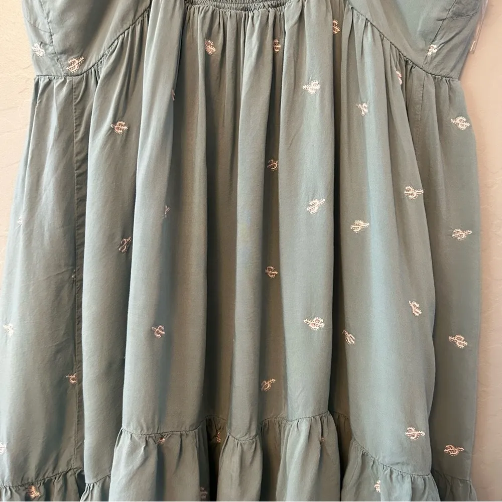 Copper Key sage green sleeveless dress with cactus print size large - Image 14