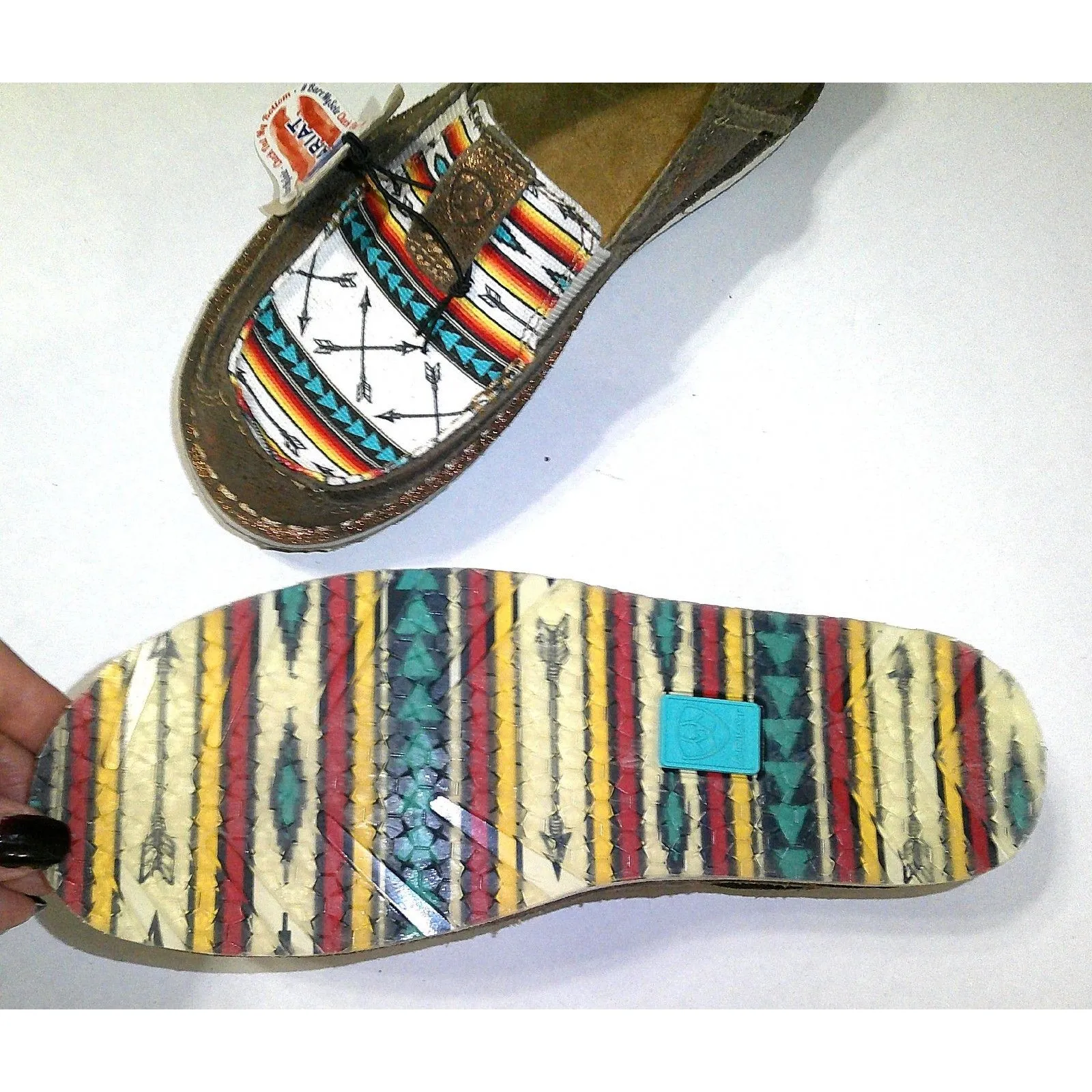 New NWT Bundle Ariat Cruiser Loafer Shoes 6.5 Womens Turquoise Rose Gold Leather - Image 13