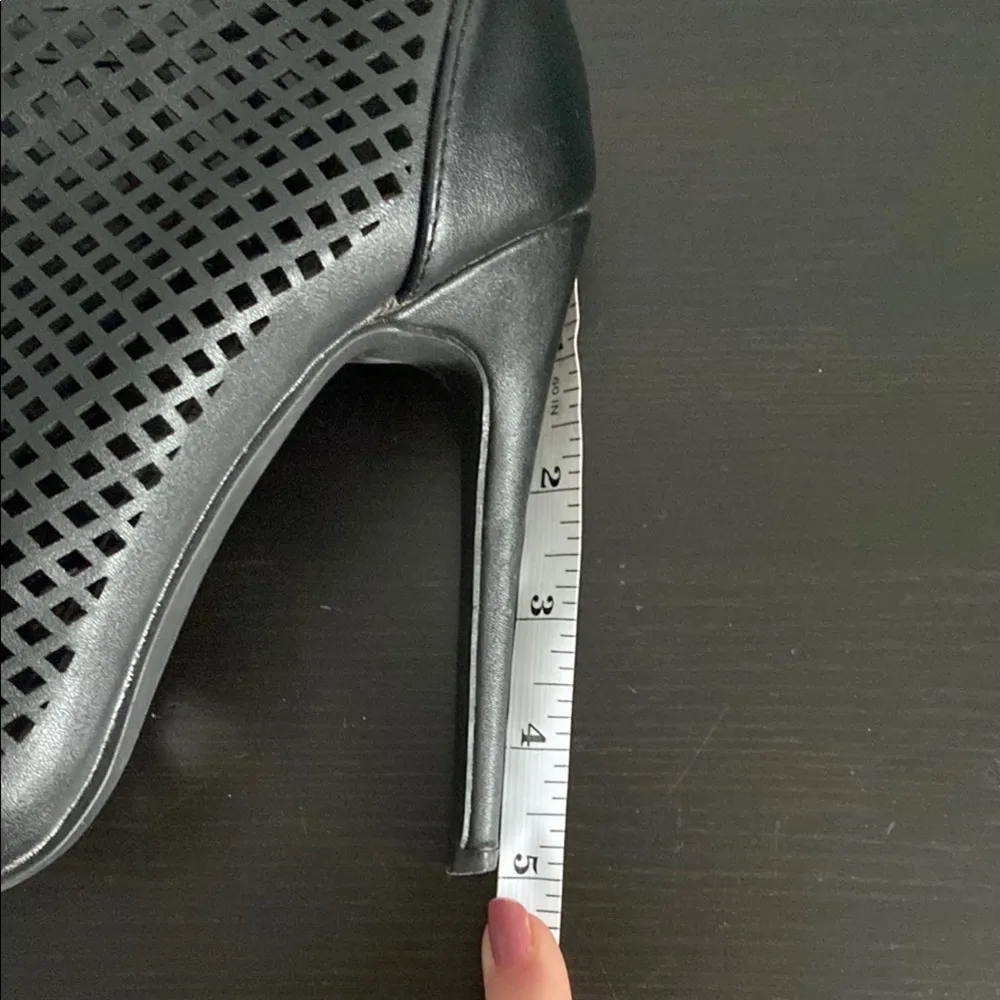 Call It Spring Black and Gold Peep-Toe Heels - Image 2