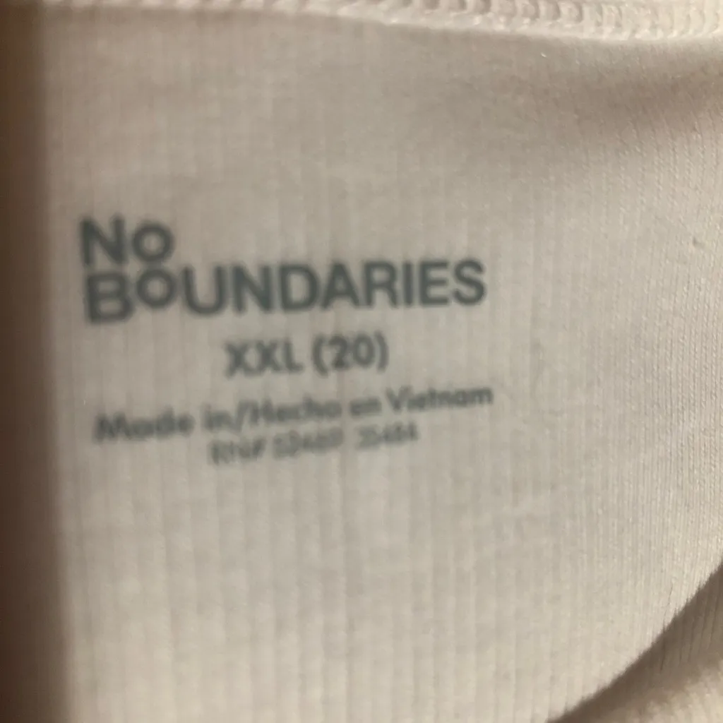 NO BOUNDARIES White Tank Top Size XXL 20 Ribbed Cotton Polyester Spandex NWOT - Image 6
