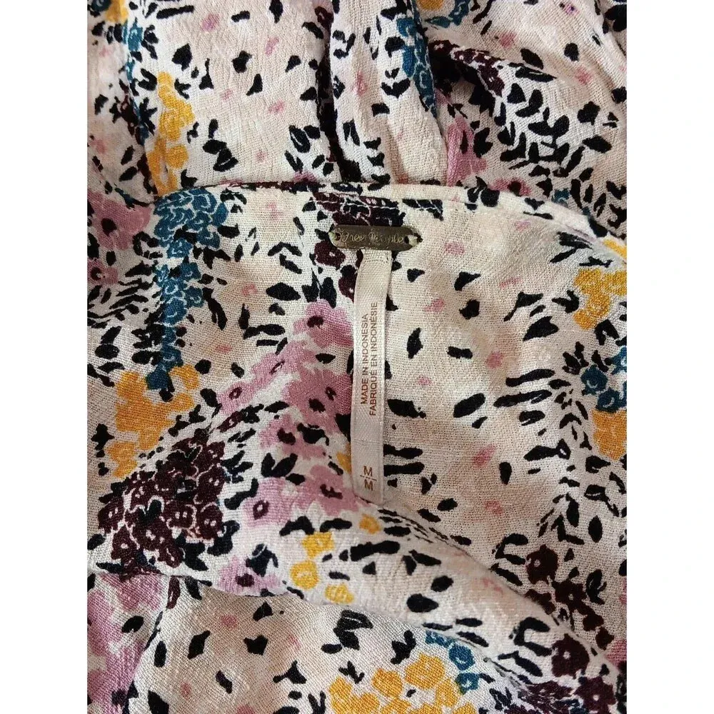 Women's Free People Boho Floral Fall Y2K Streetwear Dress Hippie Medium Fall Flo - Image 3