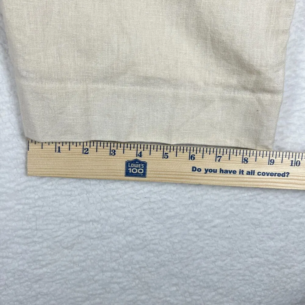 Abercrombie & Fitch Women's Cream Linen Pants Cotton Pleated Coastal M Short NEW - Image 7