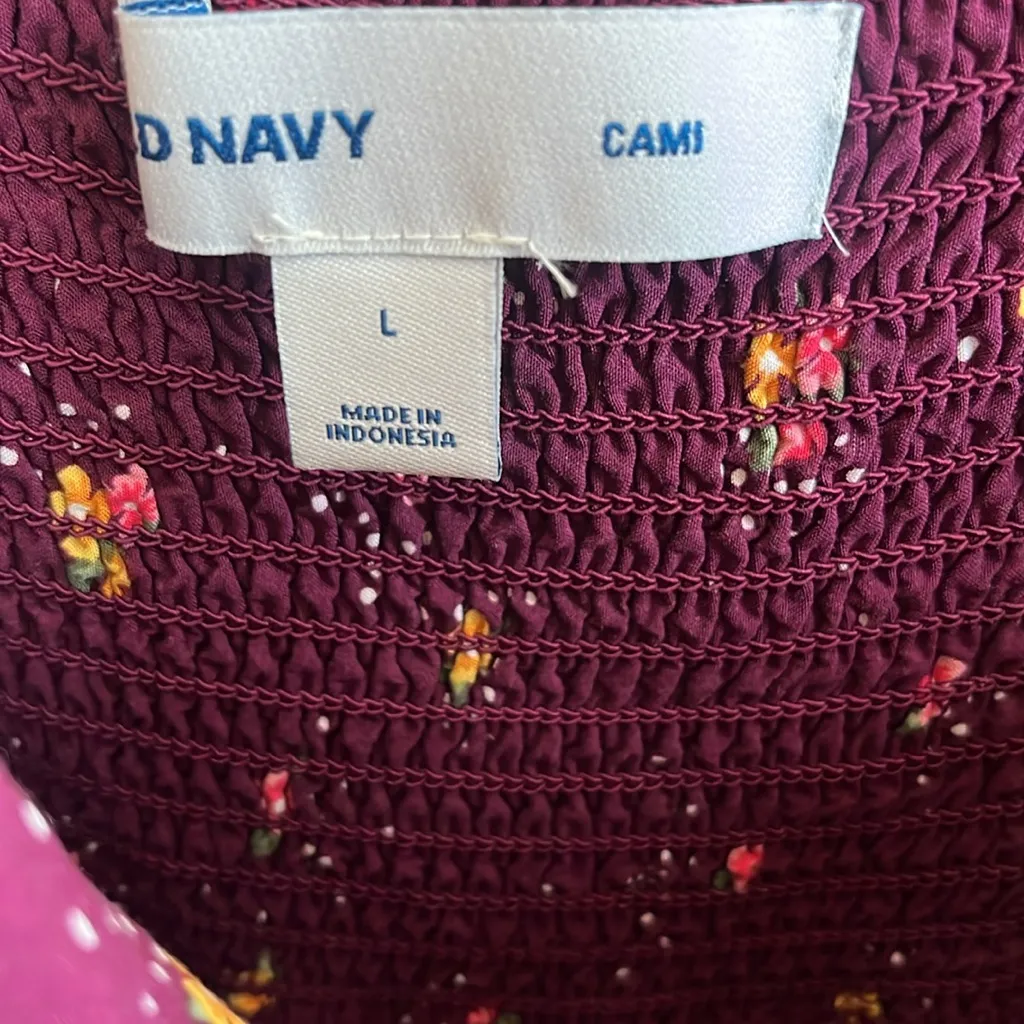 Old Navy Burgundy Floral Cami - Image 3