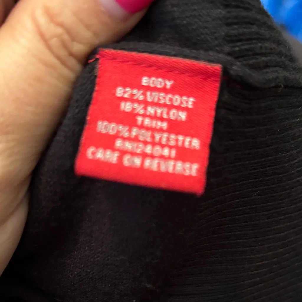 RED women sweater 1X Black 3 D Roses V Neck Crop Cardigan button up 3/4 sleeve - Image 7