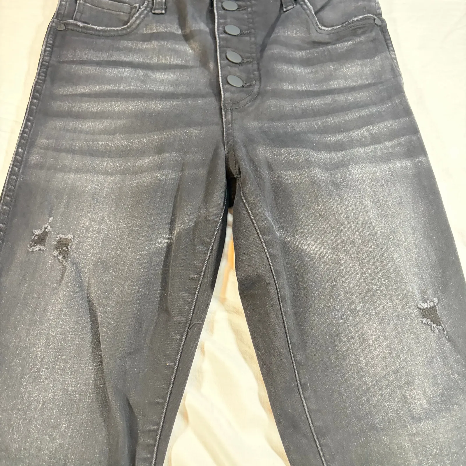 Kut from the Kloth women Mia high rise fab ab skinny black jeans.  Size 4. denim - Image 6