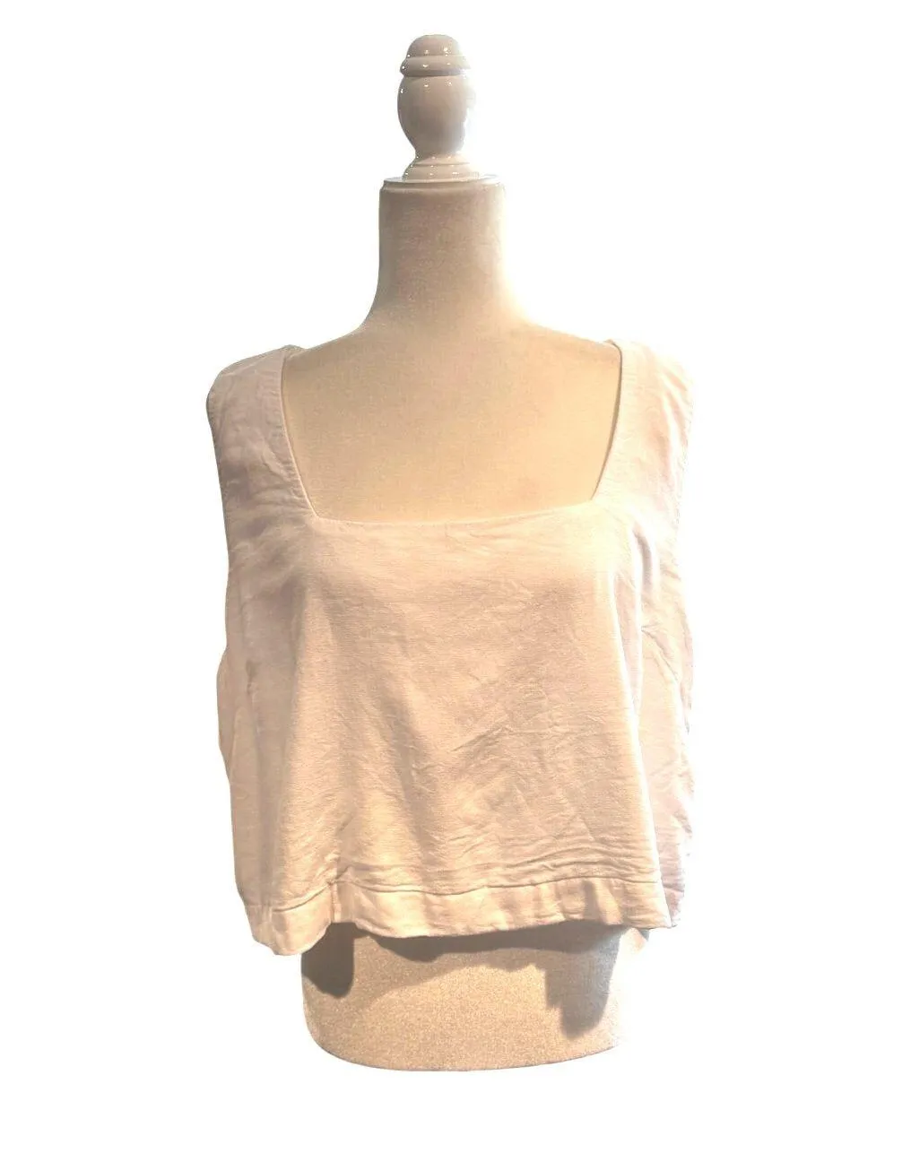 Abercrombie & Fitch White Linen Blend Square Neck Tank Top Size XL - Image 2