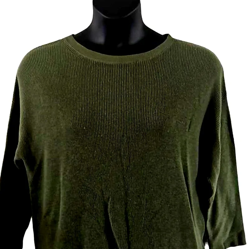 NWOT Halogen Women’s Dark Green Lightweight Crew Neck Pullover Sweater Size XL - Image 4