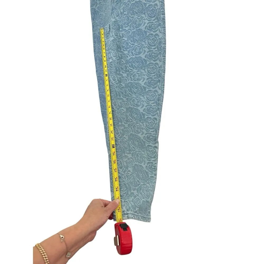 Habitual Jacquard Rose High Waist Barrel Leg Jeans Size 6/28 - Image 13