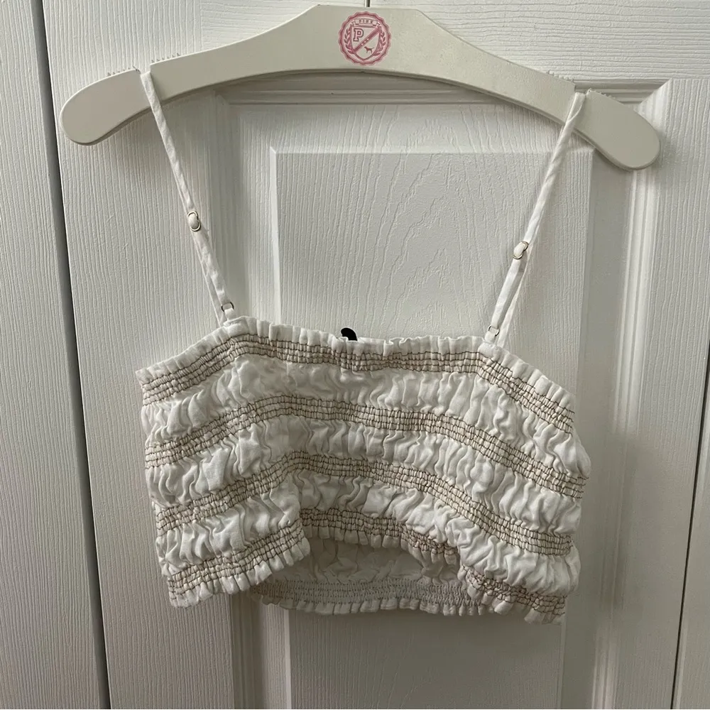 Dissh Bianca White Shirred Top Size 8 - Image 3