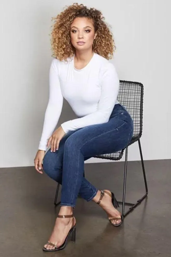 Good American The Crewneck Long Sleeve Bodysuit, Size 3/Large New w/Tag $105 - Image 7