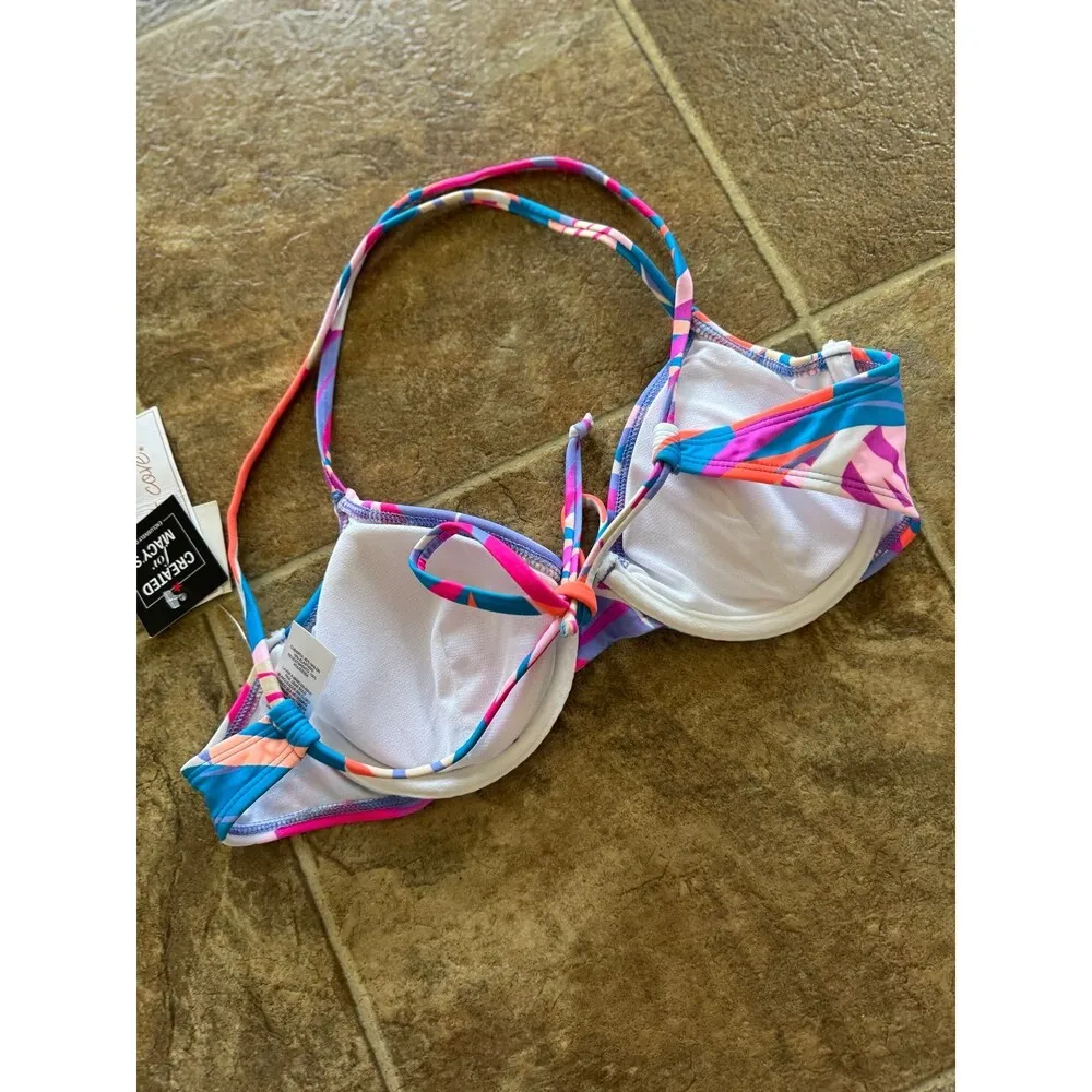 Salt + Cove Underwire Printed Bikini Swim Top Size Small - Image 8