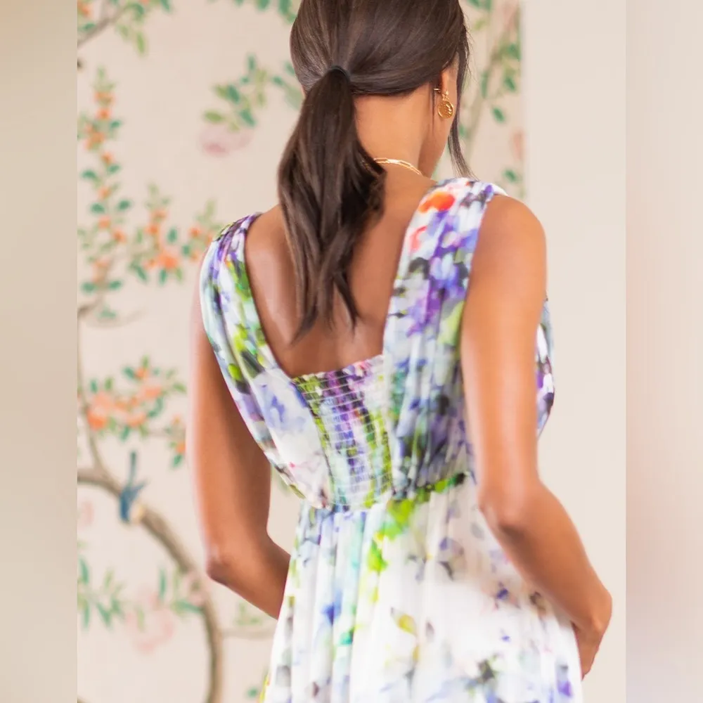 Seraphine Maternity Felicity Floral Silk Maxi Dress NWT Size 14 White - Image 3