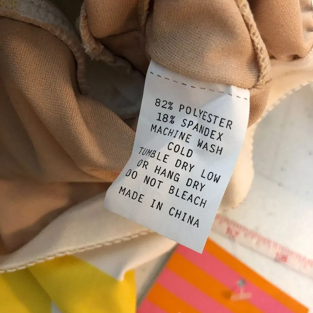 Kortni Jeane Tankini Top Sweetheart Removable Cups Striped Yellow White M - Image 4