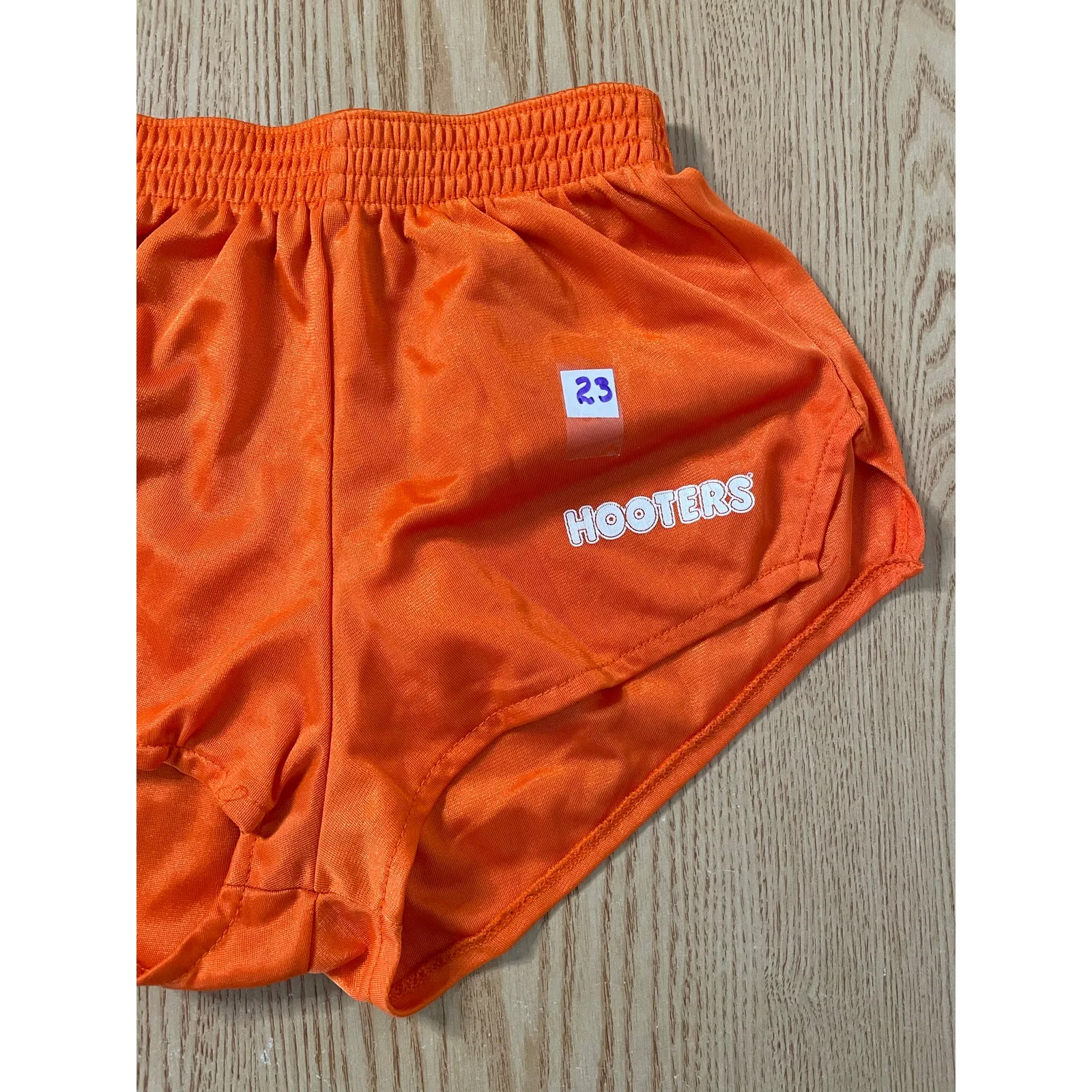 B19-23 Women’s Hooters Vintage Uniform Shorts size Xxs Waist 9” Across - Image 2