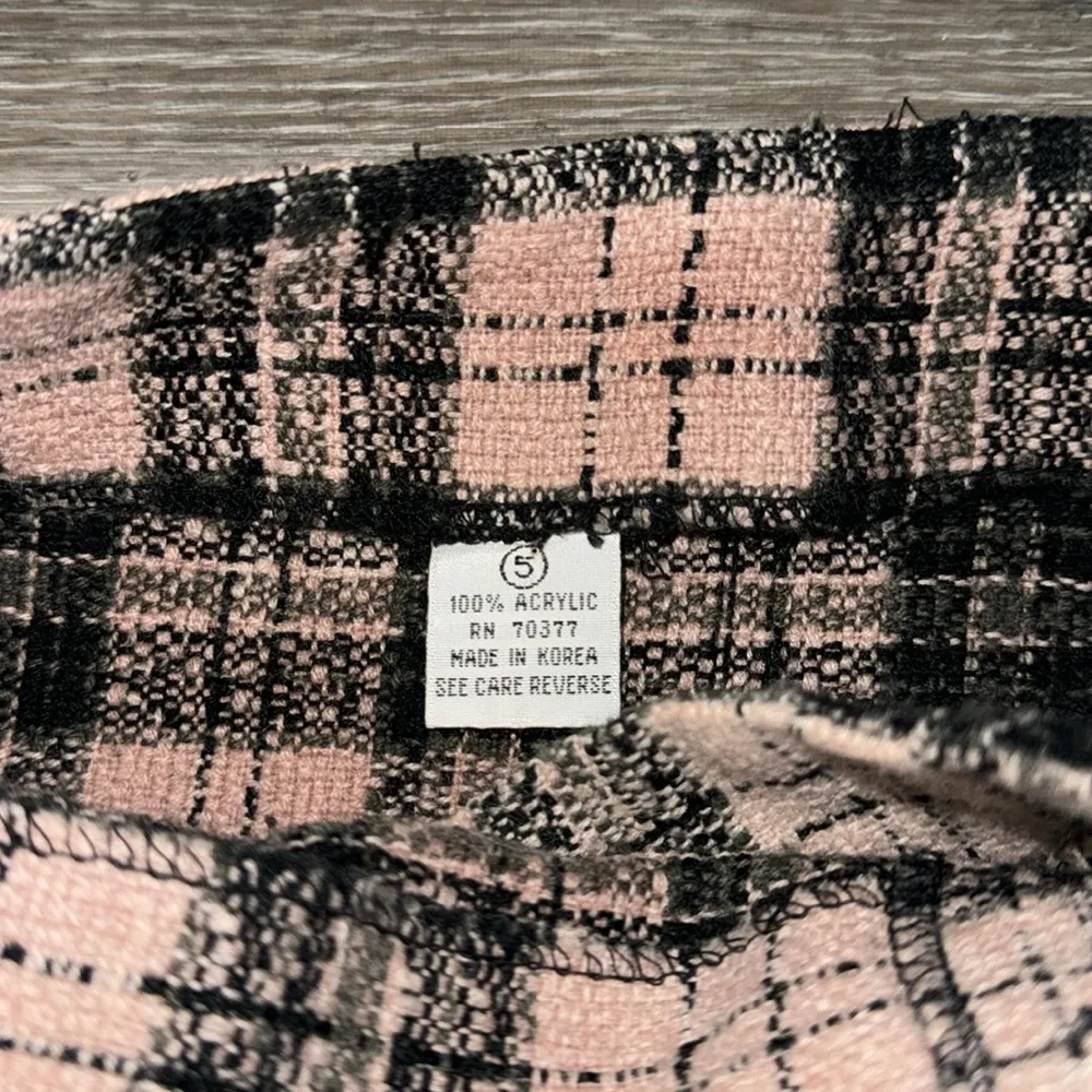 Pink Plaid Wrap Skirt with Belt Black Size undefined - Image 3