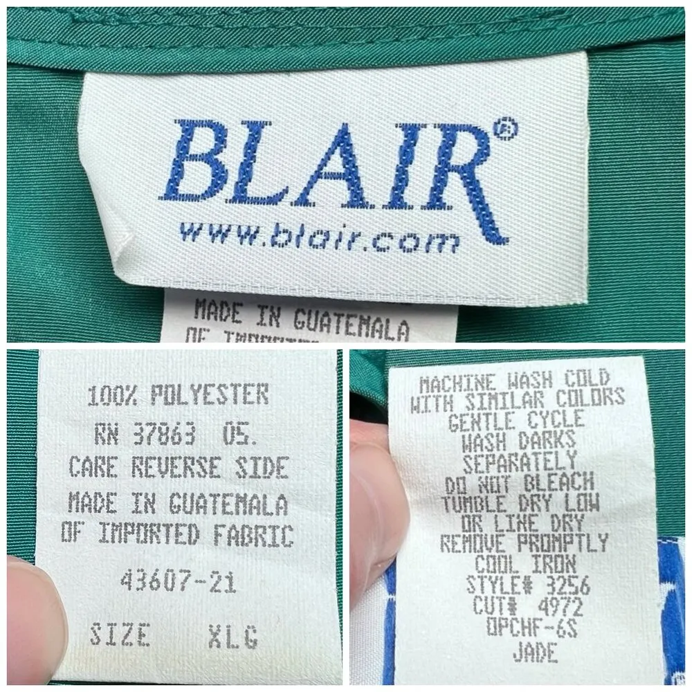 Vintage Blair Jade Green Sleeveless Scoop Neck Blouse XL  - Image 3