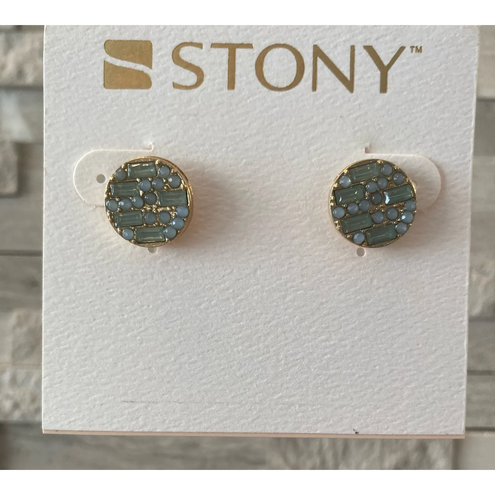 2/$24! Stony Earrings Blue, Green and Gold - Image 2