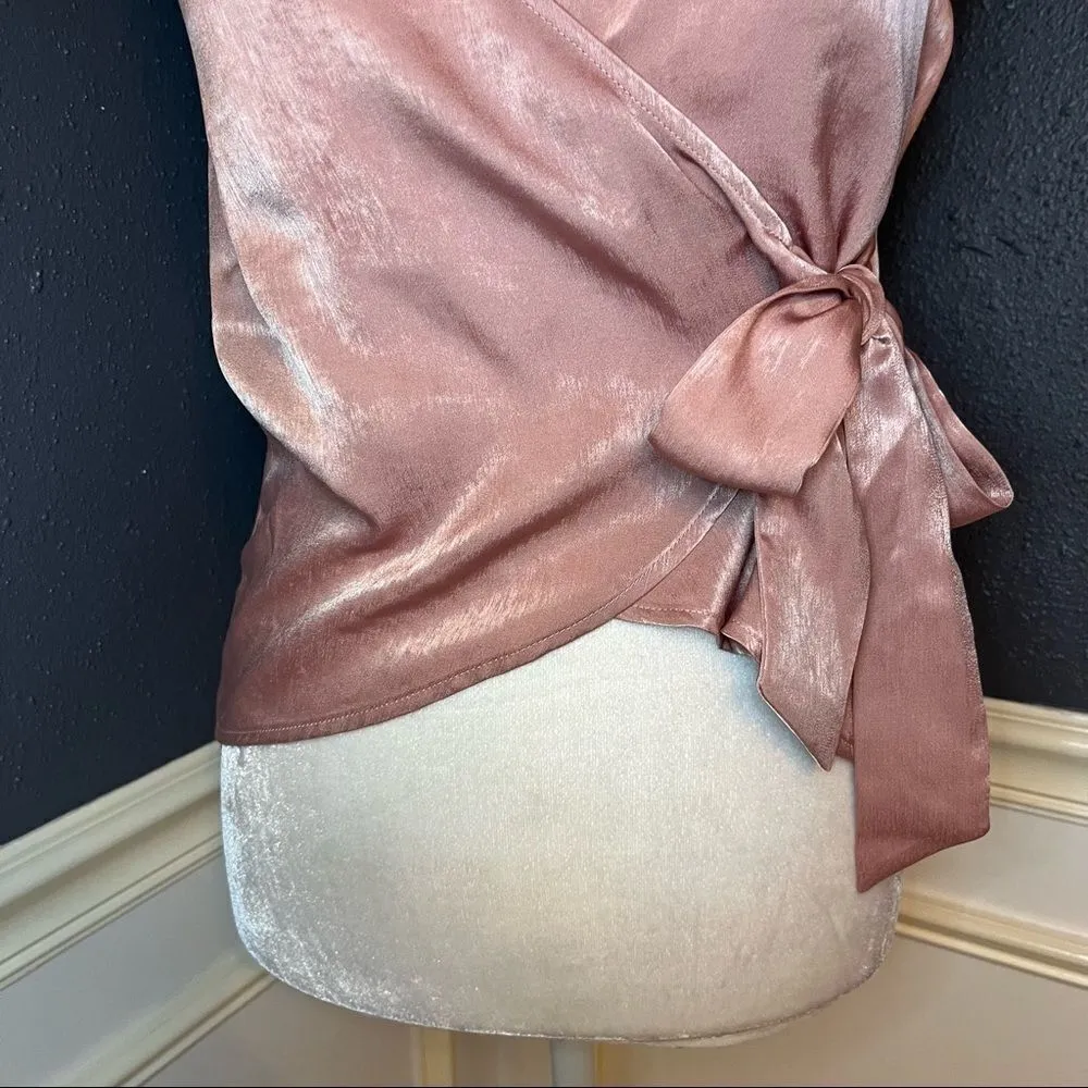 Lovers and Friends Wrap tank/crop top with side bow closure Pink Size XXS - Image 3