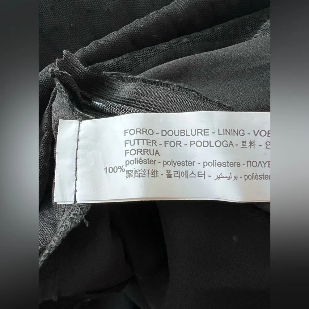 Zara polka dot Black midi pleated skirt mesh sheer witchy whimsical XS - Image 5