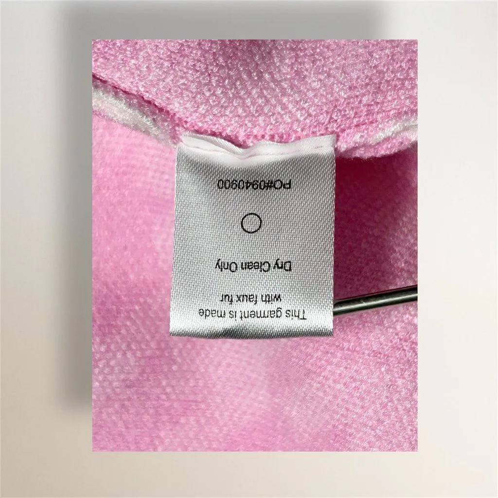 New Show Me Your MuMu Zermatt Zip Up Jacket‎ 3X Pink Houndstooth Faux Fur Y2K - Image 9