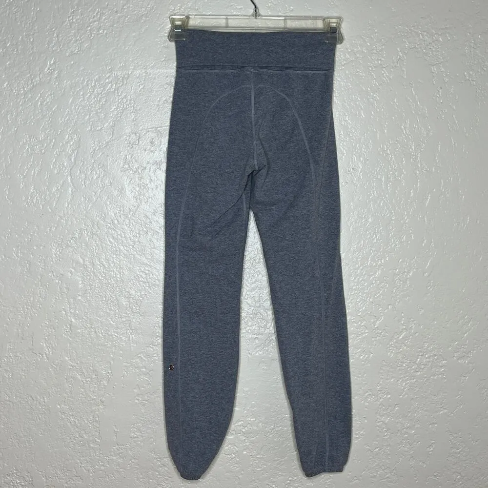 Lululemon Women's Gray Fold Over Drawstring Jersey Jogger Sweatpants Size 4 - Image 2
