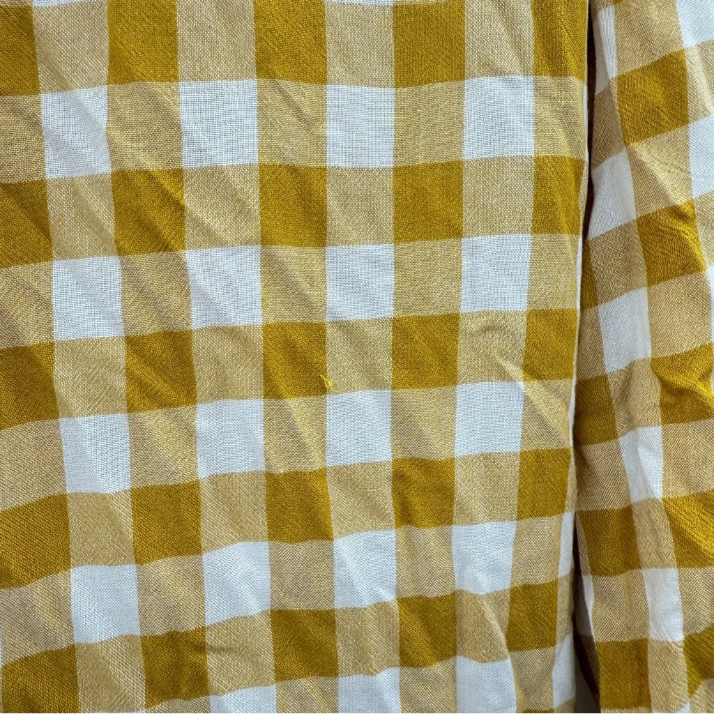 Revolve Tularosa Thea Shirt Dress Long Sleeve Midi‎ in Gingham Yellow Sz S - Image 9