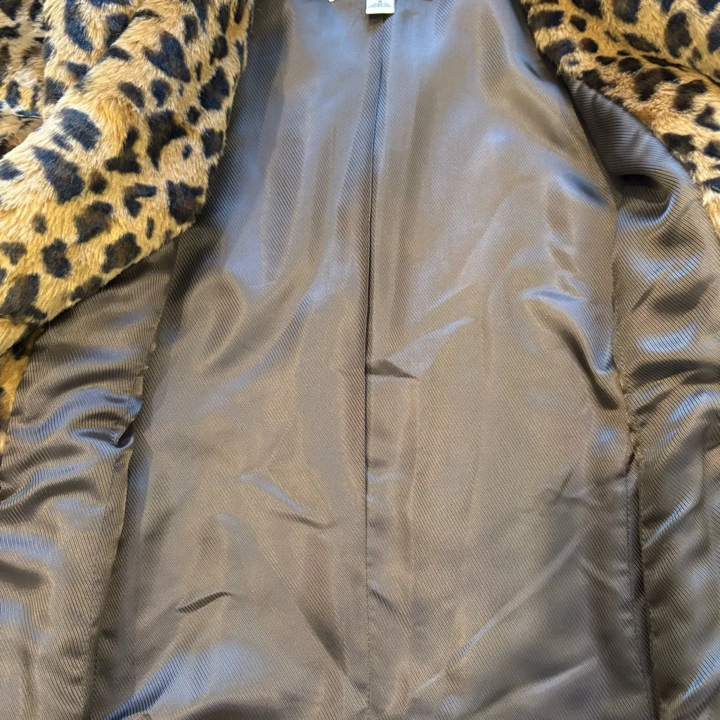 Banana Republic Y2K Safari Leopard Print Faux Fur Jacket, Sz S - Image 13