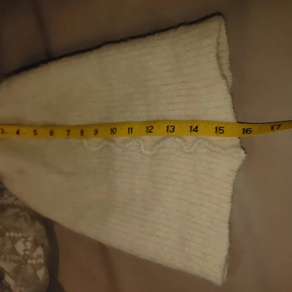 Handmade Vintage Cream Wool Beanie Hat Woven Fringe Scarf Giulia Biondi Italy - Image 8