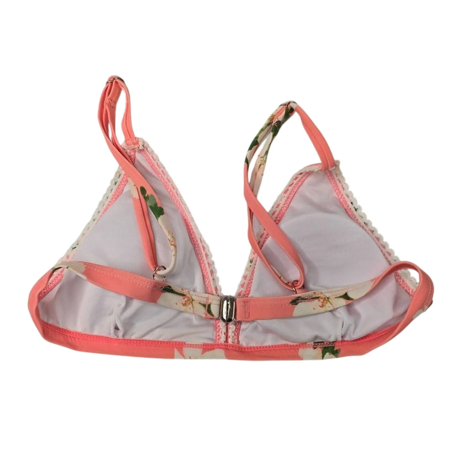 Berlook‎ Orange Flower Bikini Top Swimsuit Swimwear Floral Y2K VTG Bra Size XS - Image 2