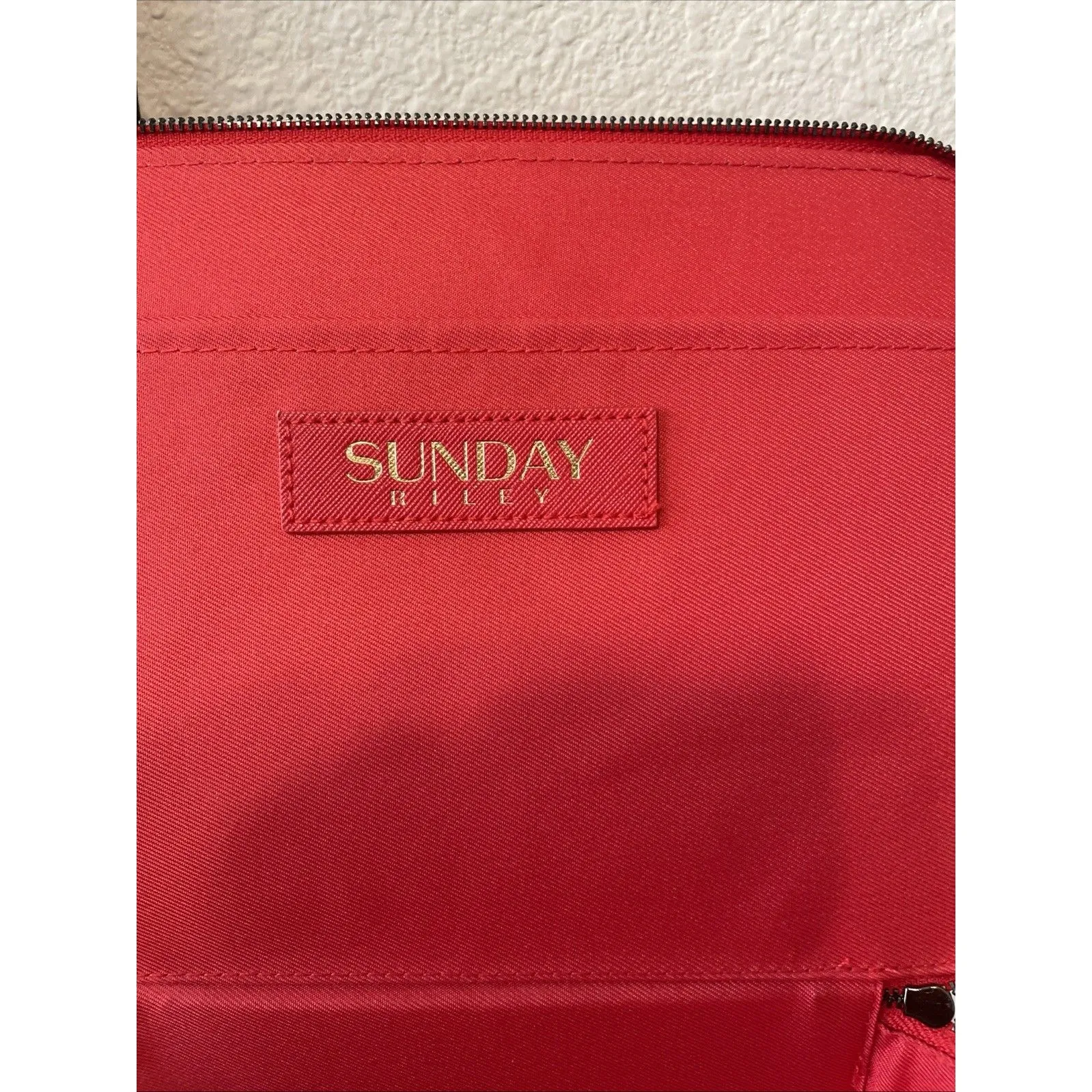 Sunday Riley Cosmetic Bag 10x7x4 Inches Red NEW - Image 10