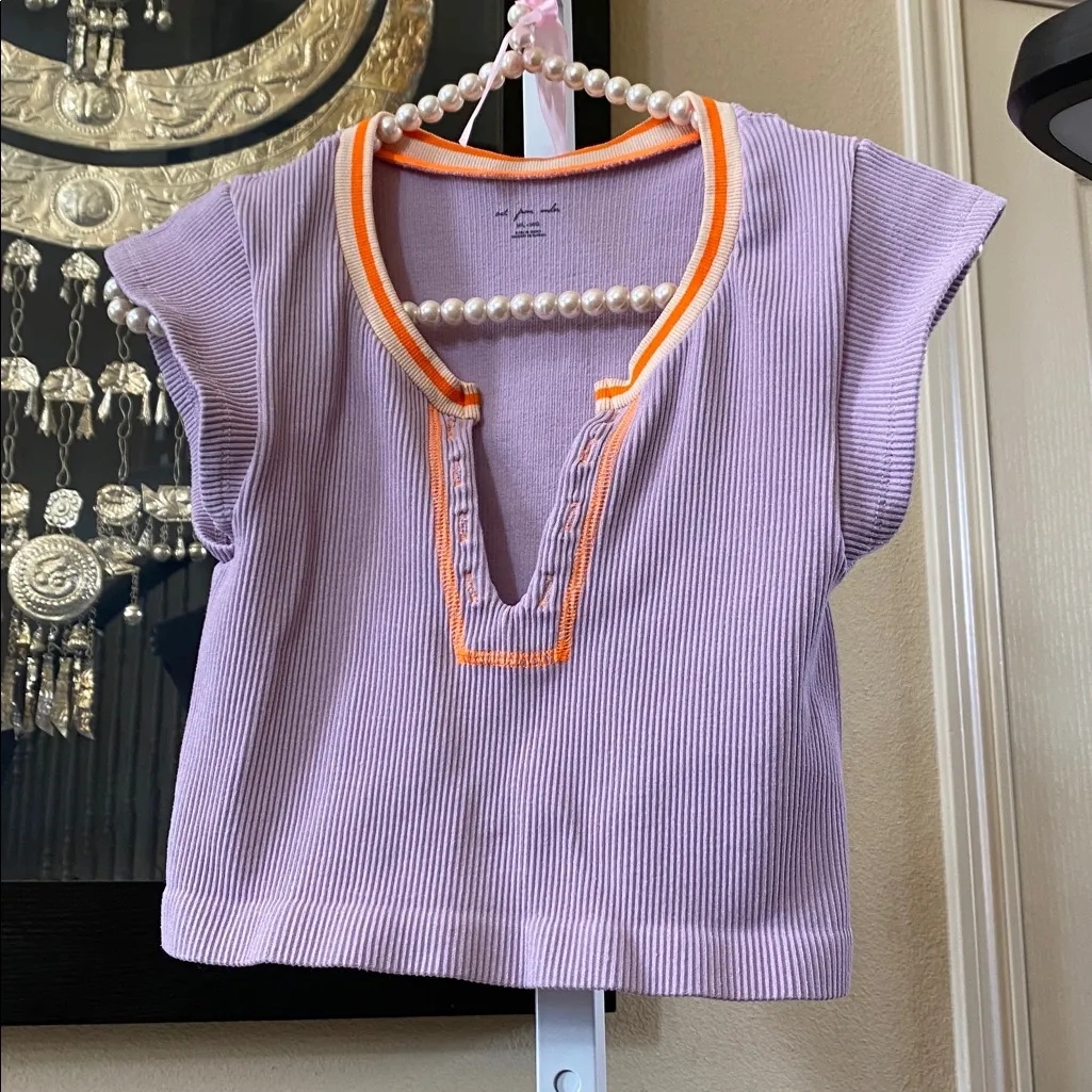 Urban Outfitters Put From Under Go for Gold Lavender Top - Image 2
